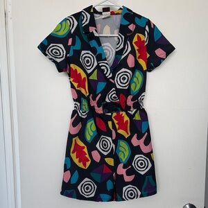 Netflix Stranger Things Colourful Patterned Short Sleeve Romper